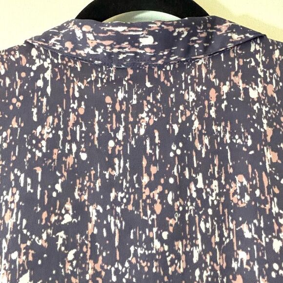 Simply Vera Vera Wang XXL purple rain print sleeveless collar hidden button fron - Picture 5 of 10